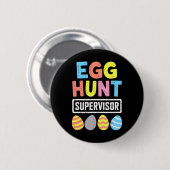 Ostereier Hunt Supervisor Rabbit Bunny Ostertag Button (Vorne & Hinten)