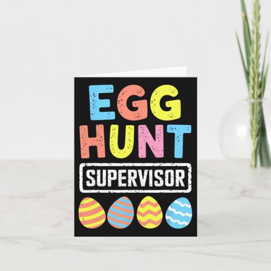 Ostereier Hunt Supervisor Rabbit Bunny Ostertag Karte (Vorderseite)
