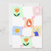 Ostereier Hunt Wavy Checkerboard Bunny Brunch Bow Einladung (Rückseite)