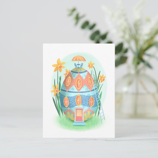 Ostereier Hütte Postkarte (Stehend Vorderseite)