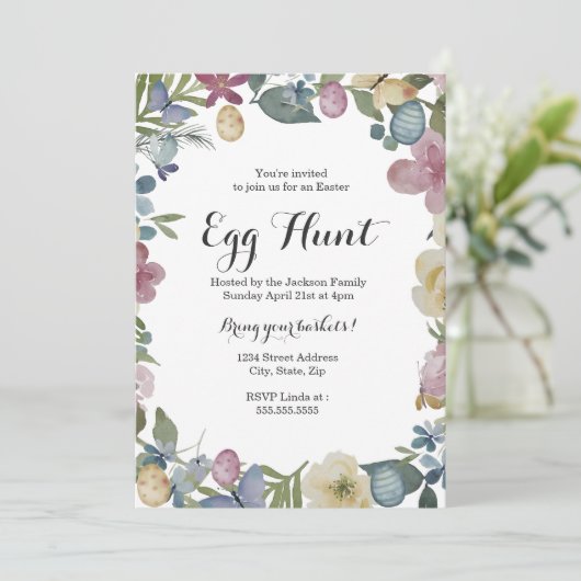 Ostereier im Blumengarten Karte (Stehend Vorderseite)