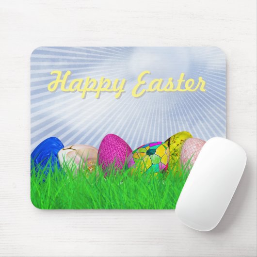 Ostereier im Gras dekoriert |White Sunbeams Mousepad (Mit Mouse)