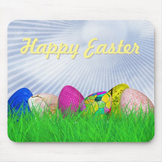 Ostereier im Gras dekoriert |White Sunbeams Mousepad (Vorne)