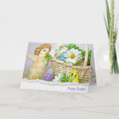 Ostereier im Korb mit Entnahme Karte (Vorderseite)