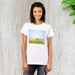 Ostereier im T - Shirt der Grasfrauen