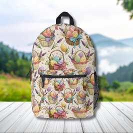 Ostereier im Weidenkorb mit Lavendel Bedruckter Rucksack