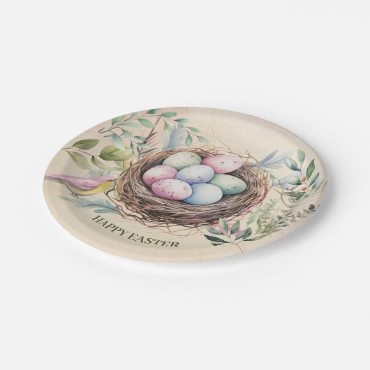 Ostereier in der Nest Holiday Party Pappteller (Schrägansicht)