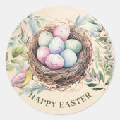Ostereier in der Nest Holiday Party Runder Aufkleber (Vorderseite)