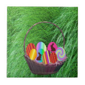 Ostereier in einem Korb Fliese (Vorderseite)