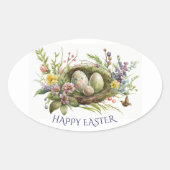 Ostereier in einem Vogelnest Ovaler Aufkleber (Vorderseite)