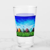 Ostereier in einer Reihe Glas (Rückseite)