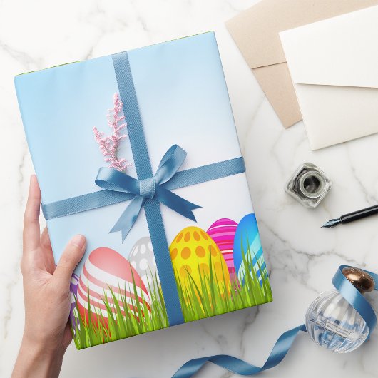 Ostereier in Graswaschpapier Geschenkpapier