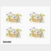 Ostereier in Nestaufklebern gestrichen Rechteckiger Aufkleber (Blatt)