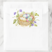 Ostereier in Nestaufklebern gestrichen Rechteckiger Aufkleber (Tasche)