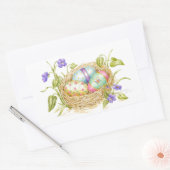 Ostereier in Nestaufklebern gestrichen Rechteckiger Aufkleber (Umschlag)