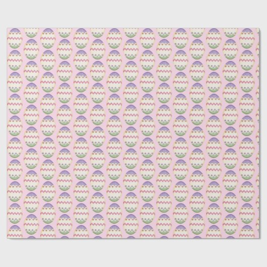 Ostereier in Rosa Geschenkpapier (Flach)