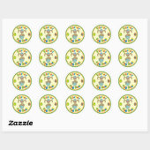 Ostereier-Jagd Bunny in Blue Egg Round Stickers (Blatt)