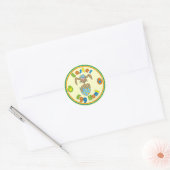 Ostereier-Jagd Bunny in Blue Egg Round Stickers (Umschlag)