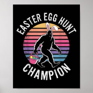 Ostereier Jagd Champion Funny Bigfoot Bunny Egg Poster