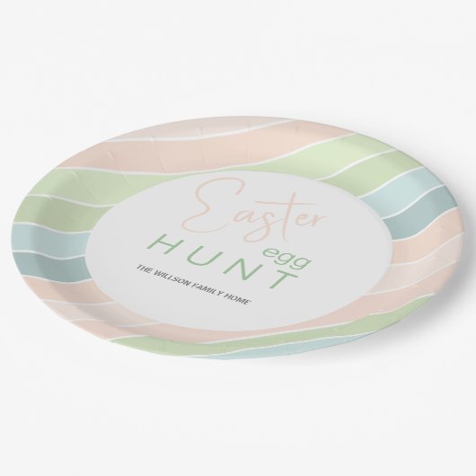 Ostereier Jagd Creamy Ice Creme Party Pappteller (Schrägansicht)