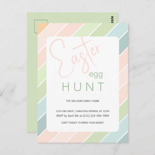 Ostereier Jagd Creamy Ice Creme Party Postkarte (Vorne/Hinten)