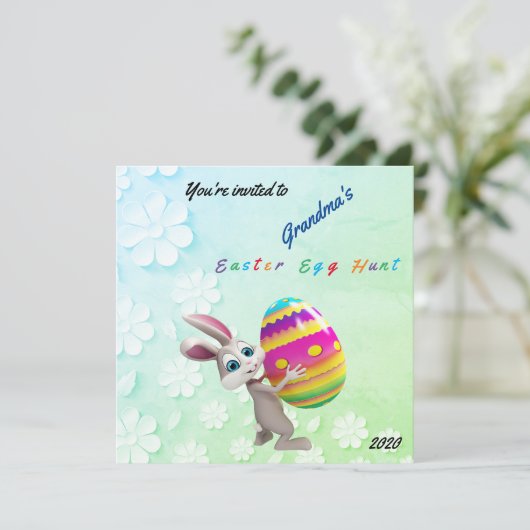 Ostereier Jagd Einladung Ferienwohnung Karte (Stehend Vorderseite)