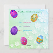 Ostereier Jagd Einladung Ferienwohnung Karte (Rückseite)