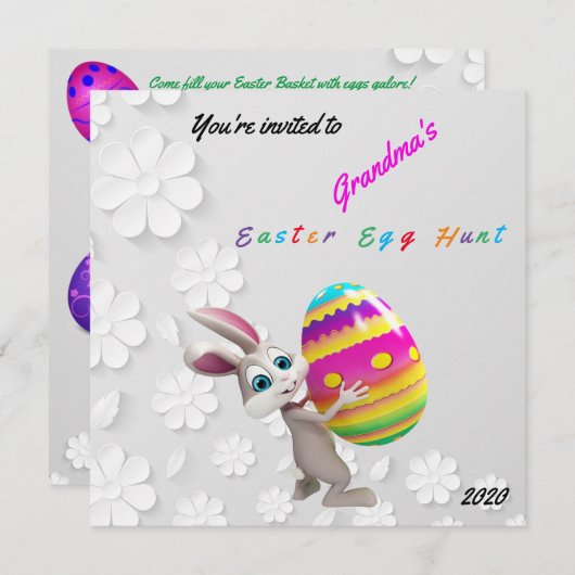 Ostereier Jagd Einladung Ferienwohnung Karte (Vorne/Hinten)