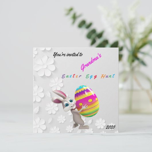 Ostereier Jagd Einladung Ferienwohnung Karte (Stehend Vorderseite)