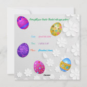 Ostereier Jagd Einladung Ferienwohnung Karte (Rückseite)