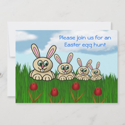 Ostereier Jagd Einladung Ostern Spaß Osterhasen (Vorderseite)