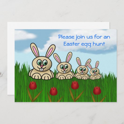 Ostereier Jagd Einladung Ostern Spaß Osterhasen (Vorne/Hinten)