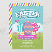 Ostereier Jagd farbenfrohe Eier Einladung (Vorne/Hinten)