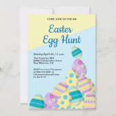 Ostereier Jagd farbenfrohe Feder Custom Einladung (Vorderseite)