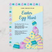 Ostereier Jagd farbenfrohe Feder Custom Einladung (Vorne/Hinten)
