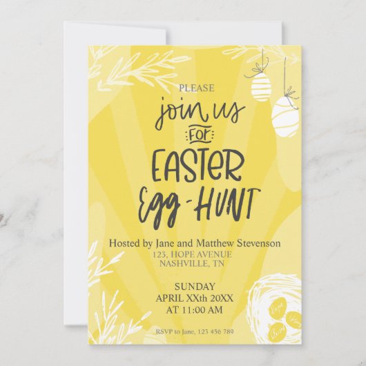 Ostereier-Jagd Frühjahr-Party Einladung Vorlage (Vorderseite)