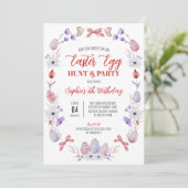 Ostereier Jagd Geburtstagsparty Einladung (Stehend Vorderseite)
