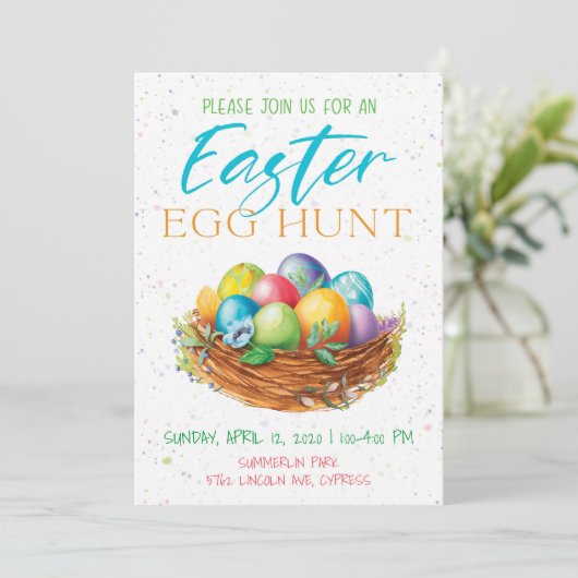 Ostereier Jagd Holiday Einladungen (Stehend Vorderseite)