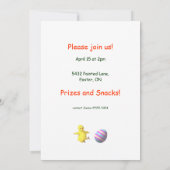 Ostereier Jagd Hühner Pop-up Einladung (Rückseite)