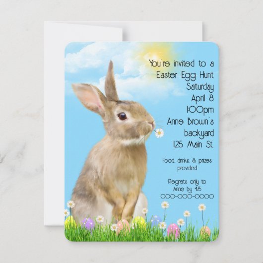 Ostereier-Jagd mit Sonnenschein Einladung (Vorderseite)