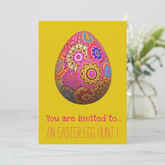 Ostereier Jagd Ostereier Party Gürteltier Osterei Einladung (Stehend Vorderseite)