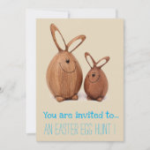 Ostereier Jagd Ostern Party niedliche Bräuche Einladung (Vorderseite)