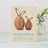 Ostereier Jagd Ostern Party niedliche Bräuche Einladung (Stehend Vorderseite)