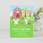 Ostereier Jagd Party Bunny Rabbits Einladung (Stehend Vorderseite)