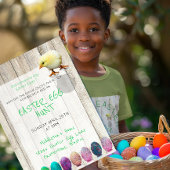 Ostereier Jagd Party Farbenfrohe Küken Rustikal Einladung