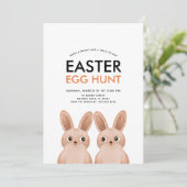 Ostereier Jagd Party mit zwei Osterbüschen Einladung (Stehend Vorderseite)