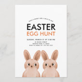 Ostereier Jagd Party mit zwei Osterbüschen Einladung (Vorderseite)