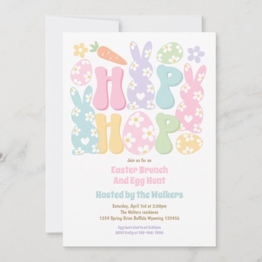 Ostereier Jagd Party Ostereier Nachbarschaftsjagd Einladung (Vorderseite)