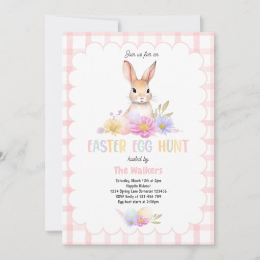 Ostereier Jagd Party Ostereier Nachbarschaftsjagd Einladung (Vorderseite)