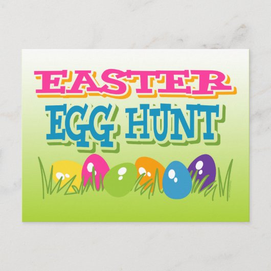 Ostereier Jagd Postkarte Einladung (Vorderseite)